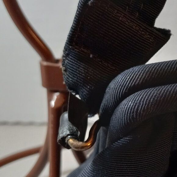 Vintage Blue Gold Tone Metal Lever Pin Wristlet/bag Cottagecore Grandmacore - Picture 11 of 14